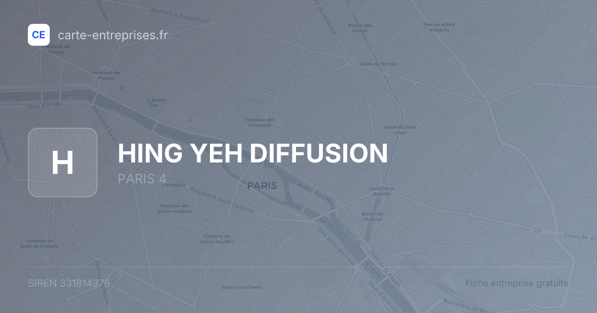 HING YEH DIFFUSION — 331814376 — fiche entreprise