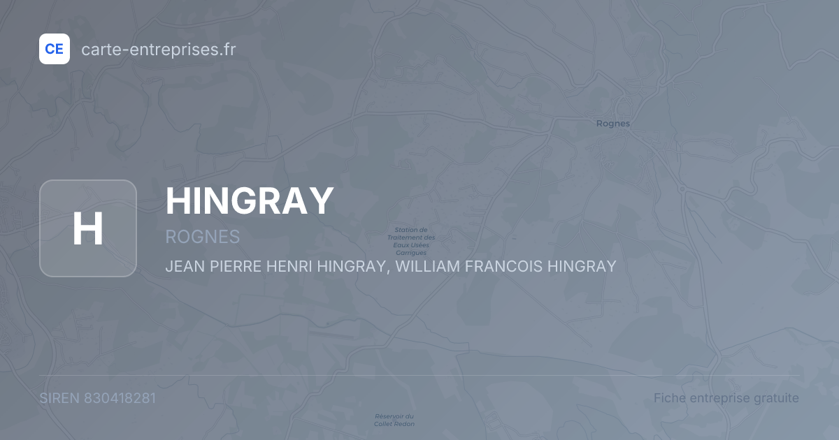 HINGRAY — 830418281 — fiche entreprise