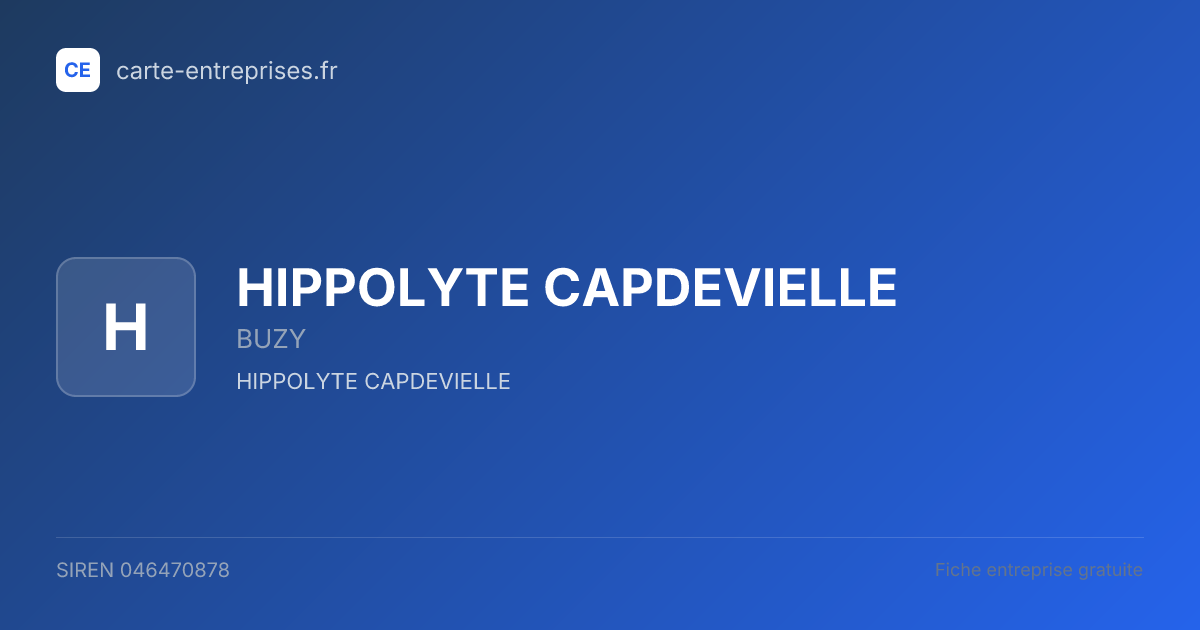 HIPPOLYTE CAPDEVIELLE — 046470878 — fiche entreprise
