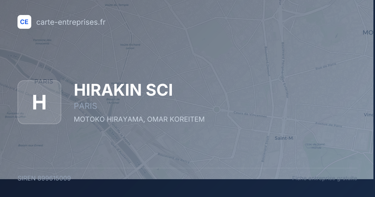 HIRAKIN SCI — 899615009 — fiche entreprise