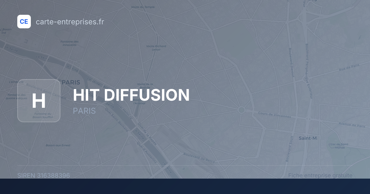 HIT DIFFUSION — 316388396 — fiche entreprise
