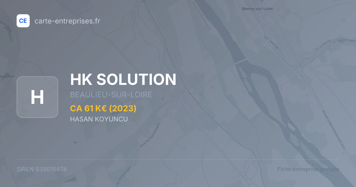 HK SOLUTION — 838615474 — fiche entreprise