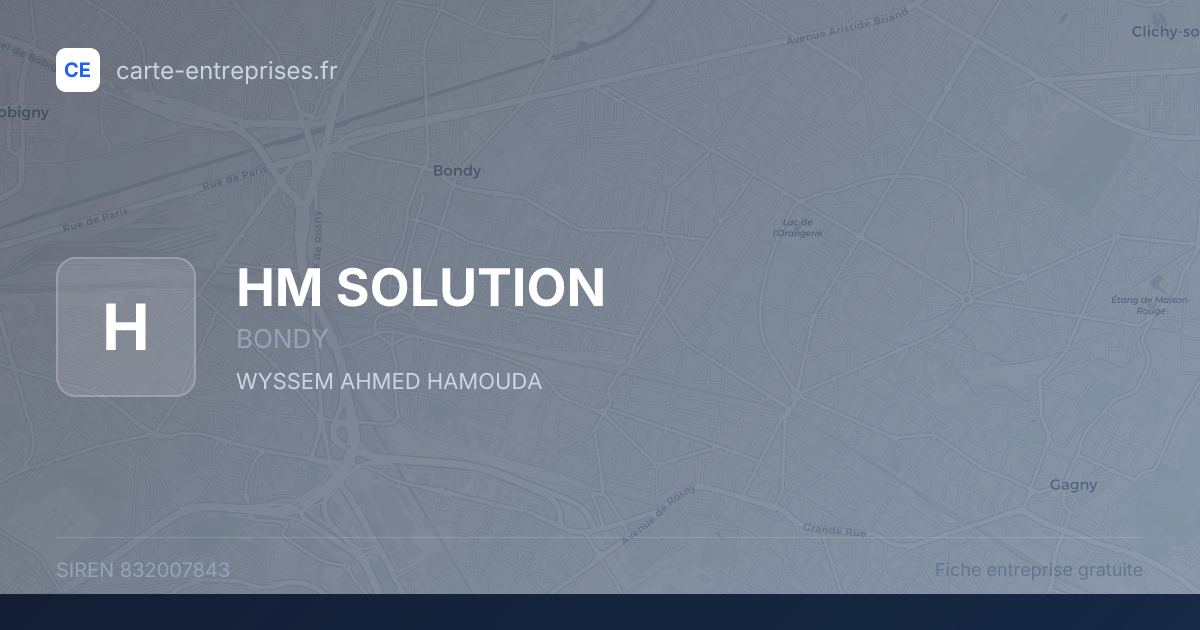 HM SOLUTION — 832007843 — fiche entreprise