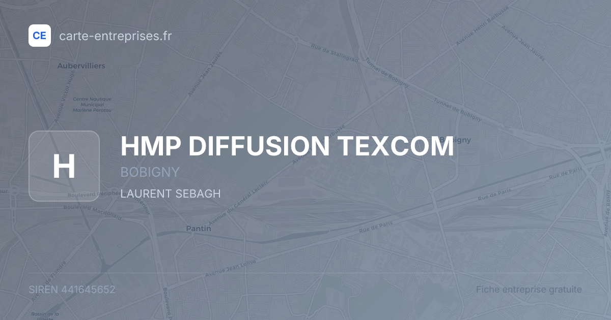 HMP DIFFUSION TEXCOM — 441645652 — fiche entreprise