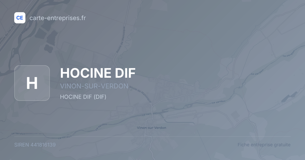 HOCINE DIF — 441816139 — fiche entreprise