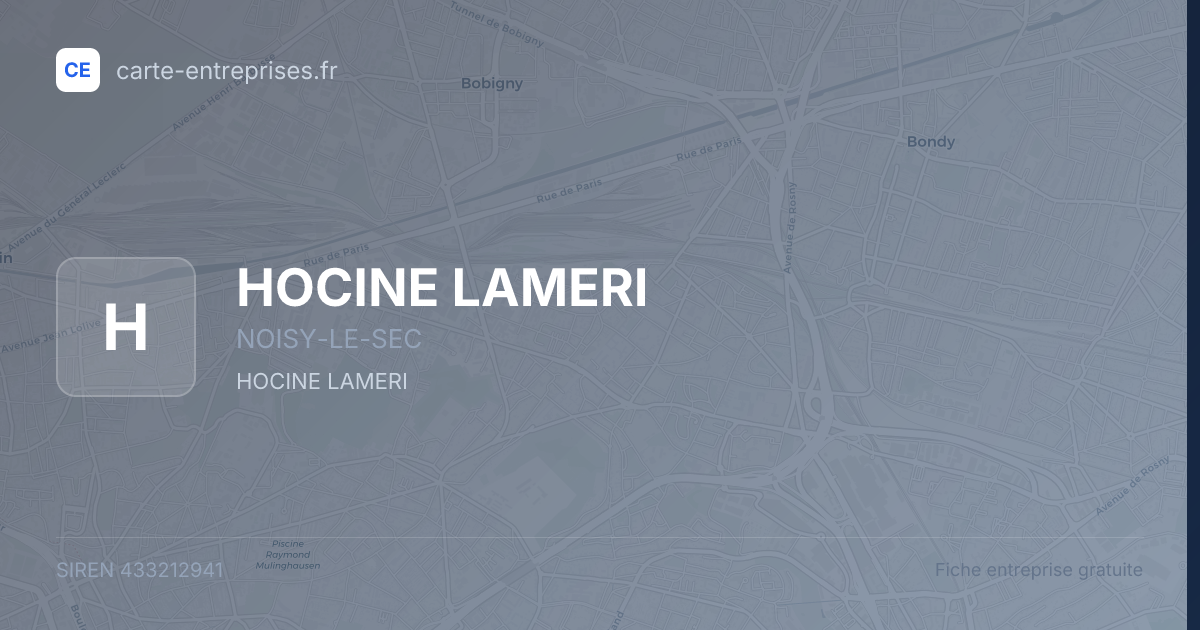 HOCINE LAMERI — 433212941 — fiche entreprise