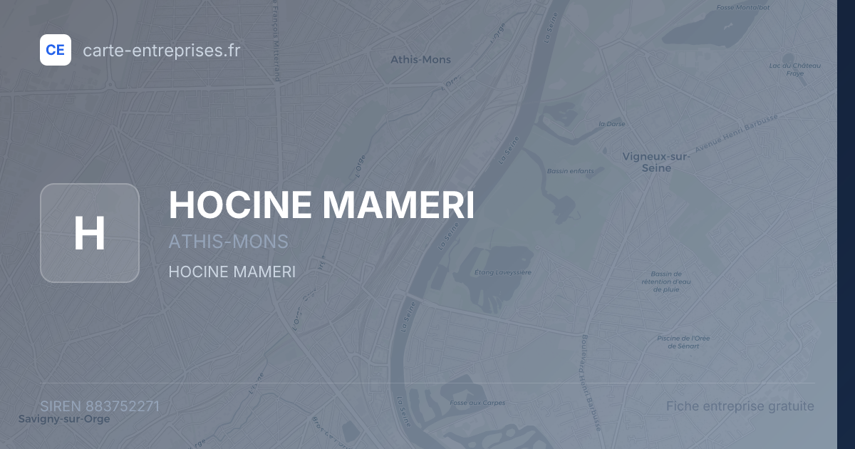 HOCINE MAMERI — 883752271 — fiche entreprise