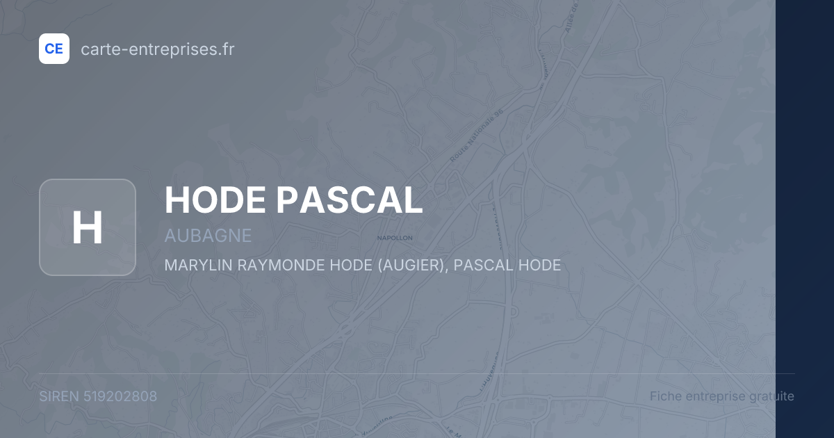 HODE PASCAL — 519202808 — fiche entreprise