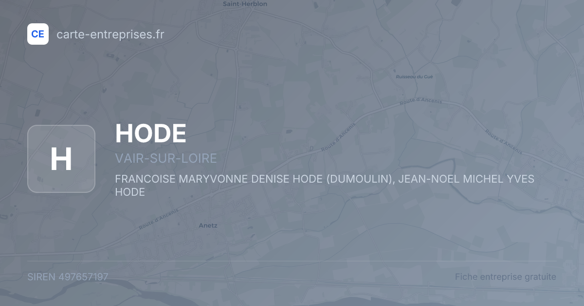 HODE — 497657197 — fiche entreprise