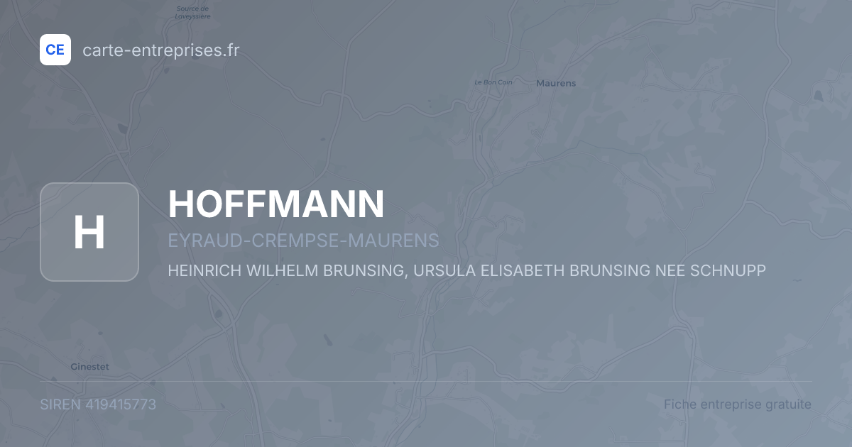 HOFFMANN — 419415773 — fiche entreprise