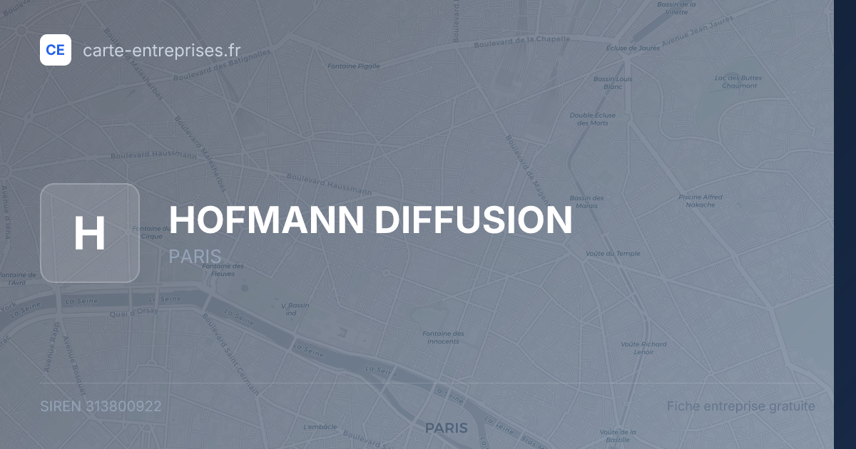 HOFMANN DIFFUSION — 313800922 — fiche entreprise