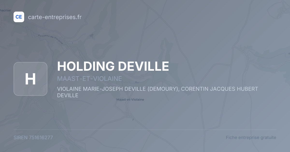 HOLDING DEVILLE — 751616277 — fiche entreprise