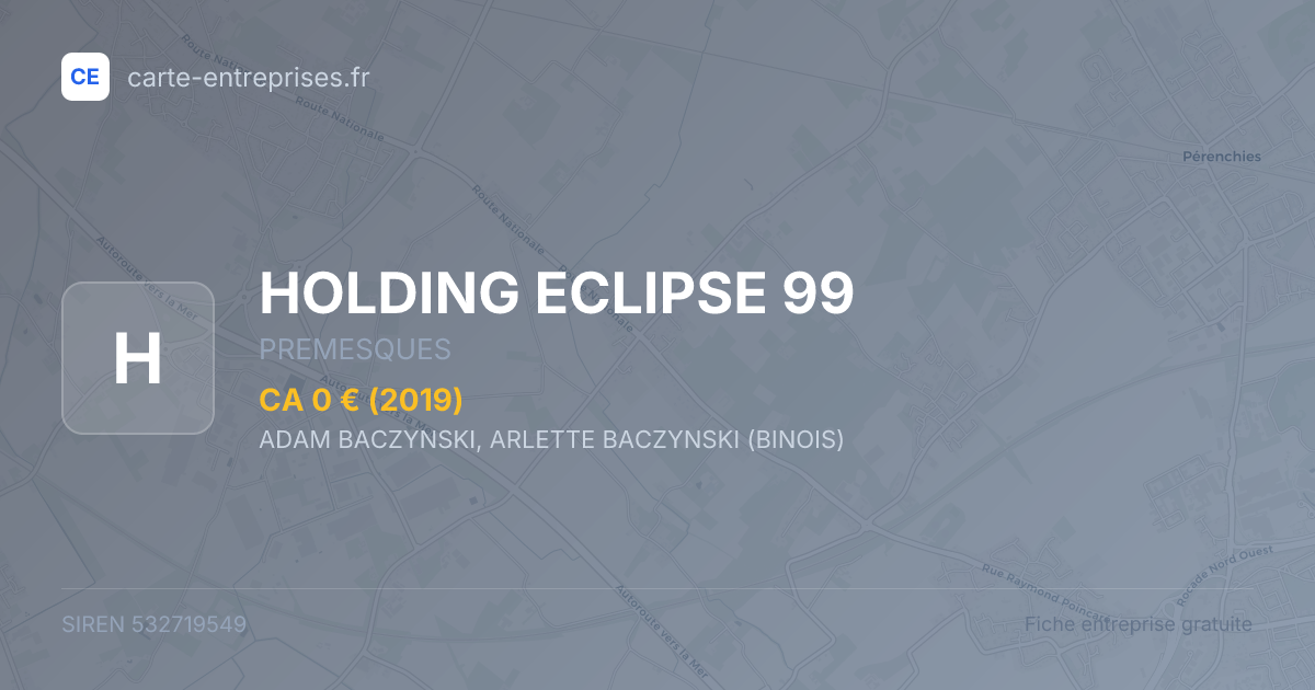 HOLDING ECLIPSE 99 — 532719549 — fiche entreprise