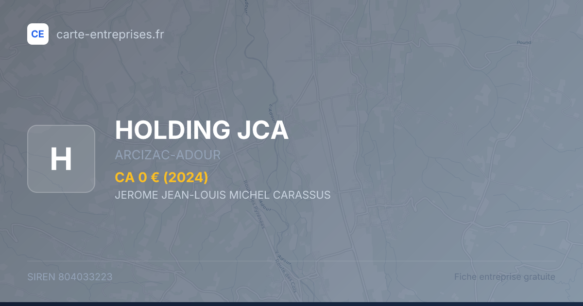 HOLDING JCA — 804033223 — fiche entreprise