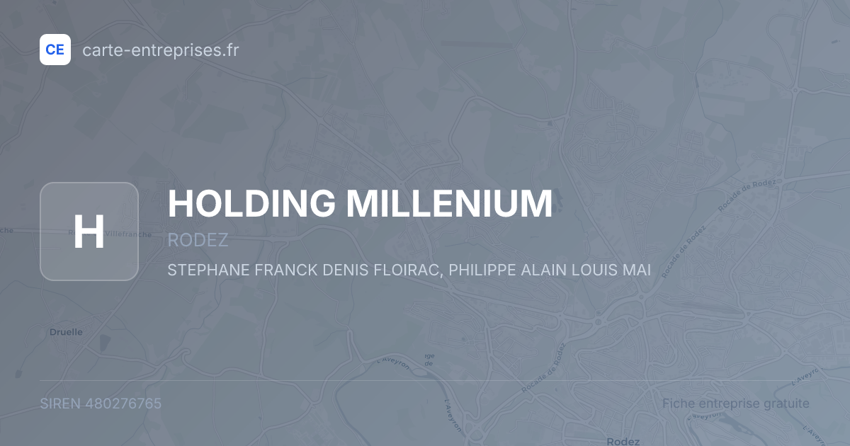 HOLDING MILLENIUM — 480276765 — fiche entreprise