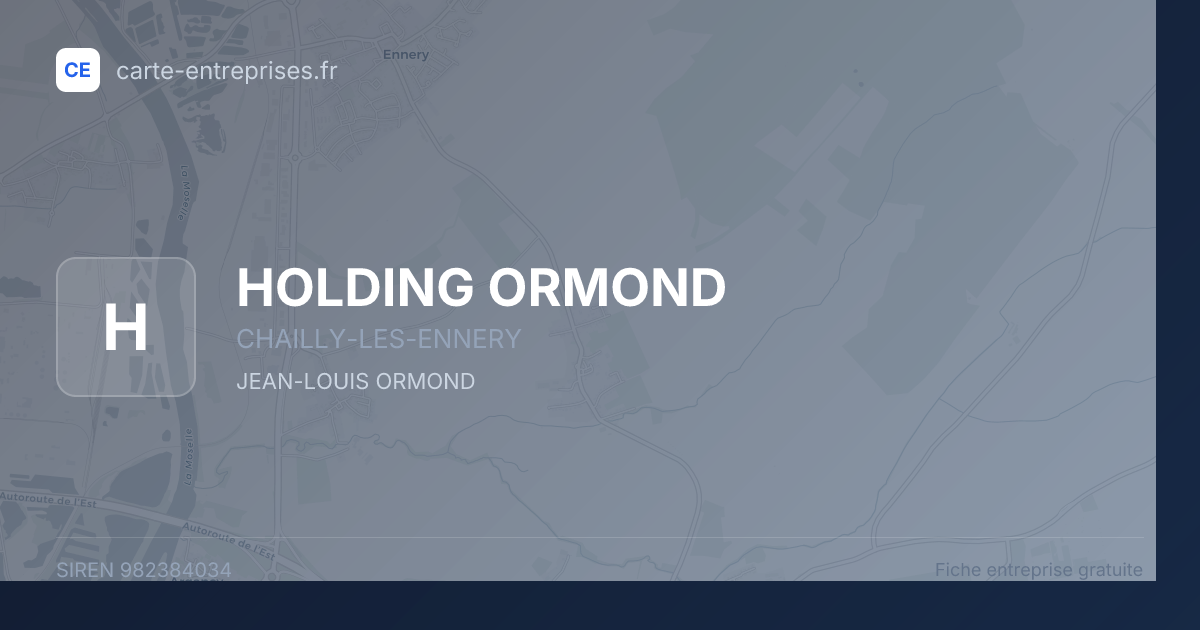 HOLDING ORMOND — 982384034 — fiche entreprise