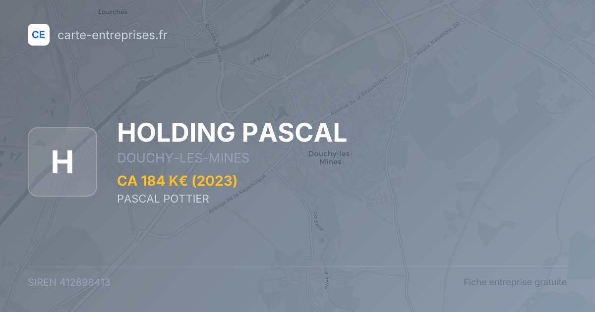 HOLDING PASCAL — 412898413 — fiche entreprise