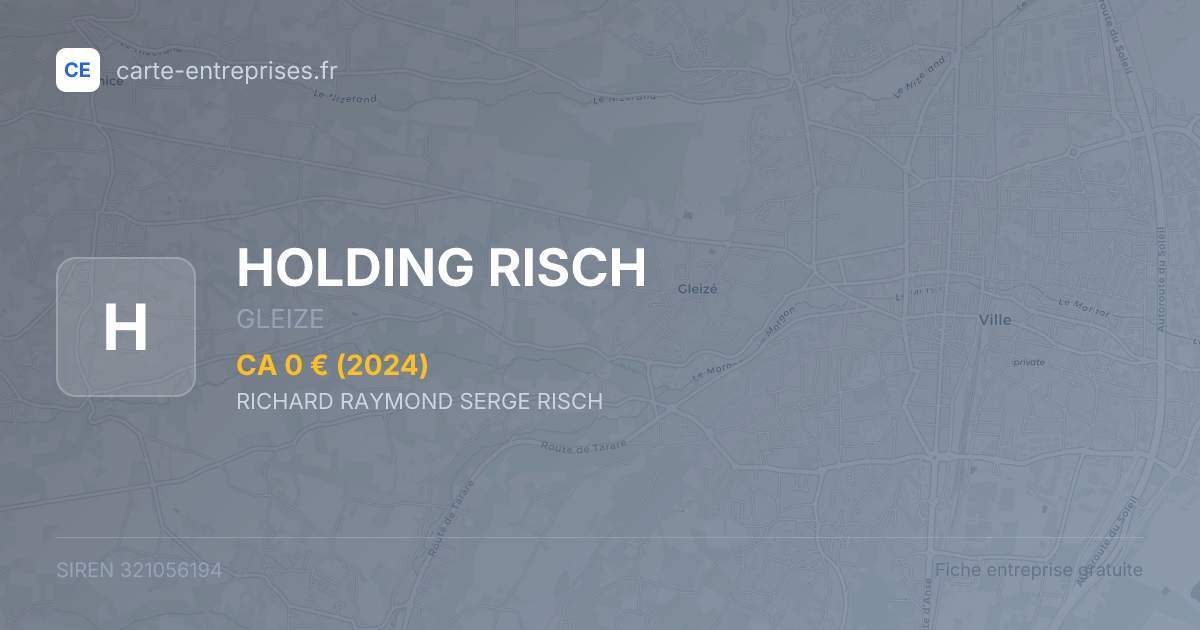 HOLDING RISCH — 321056194 — fiche entreprise