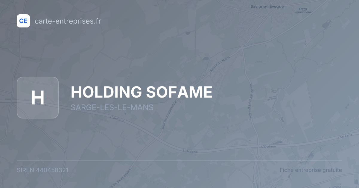 HOLDING SOFAME — 440458321 — fiche entreprise