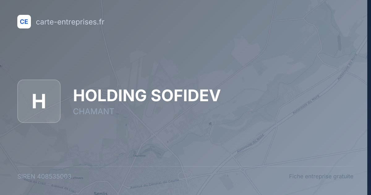 HOLDING SOFIDEV — 408535003 — fiche entreprise
