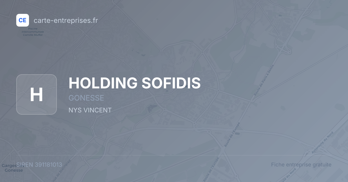HOLDING SOFIDIS — 391181013 — fiche entreprise
