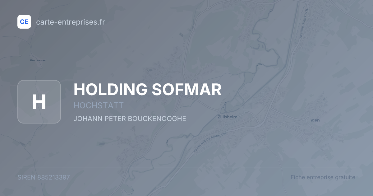 HOLDING SOFMAR — 885213397 — fiche entreprise