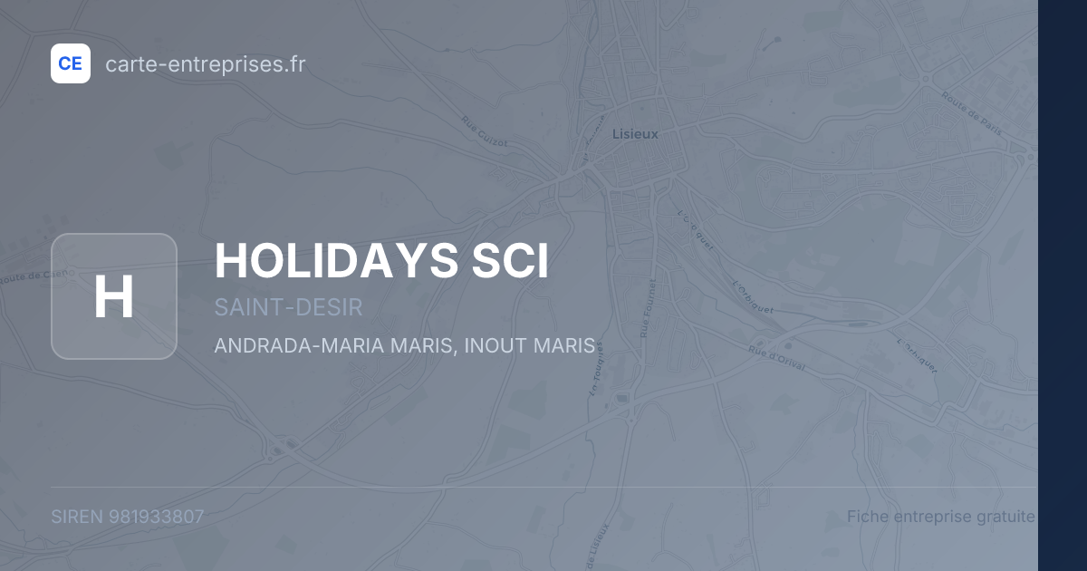 HOLIDAYS SCI — 981933807 — fiche entreprise