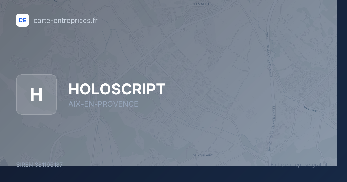 HOLOSCRIPT — 381196187 — fiche entreprise