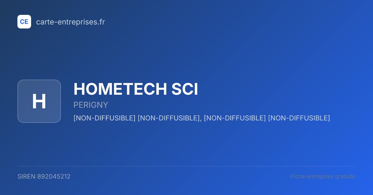 HOMETECH SCI — 892045212 — fiche entreprise