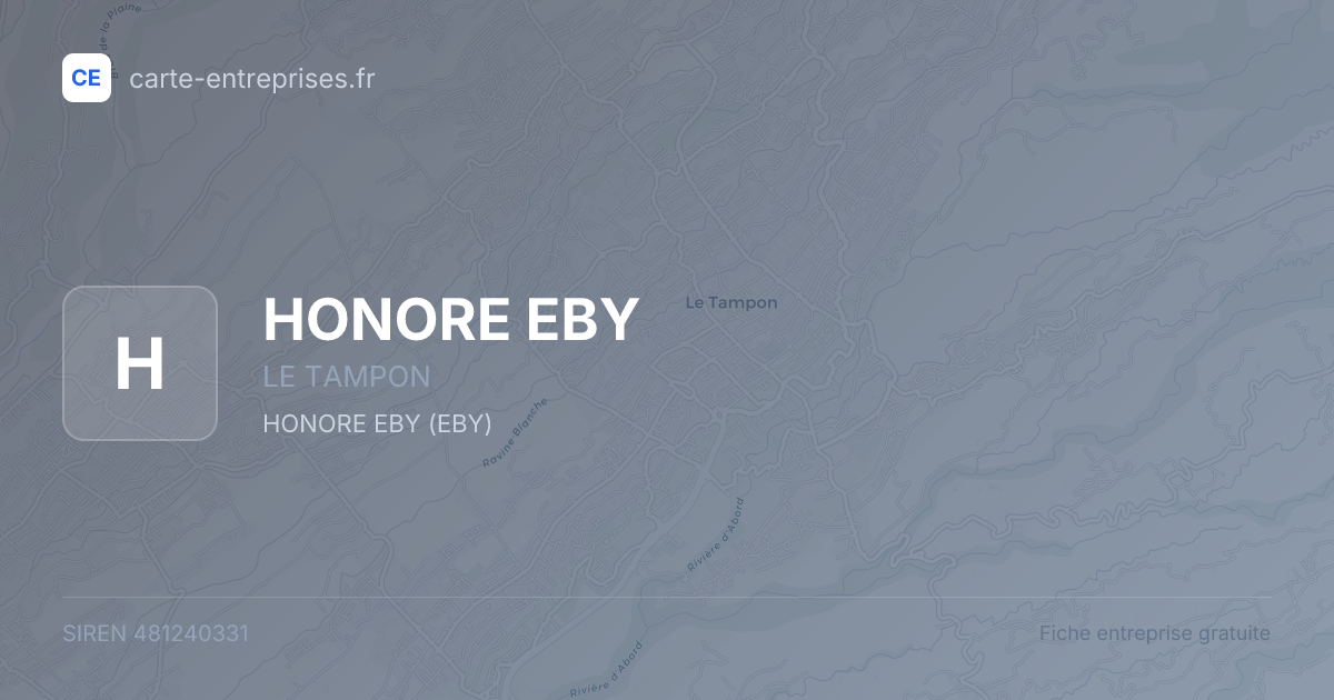 HONORE EBY — 481240331 — fiche entreprise