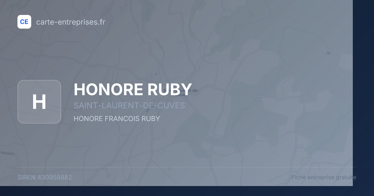 HONORE RUBY — 430959882 — fiche entreprise