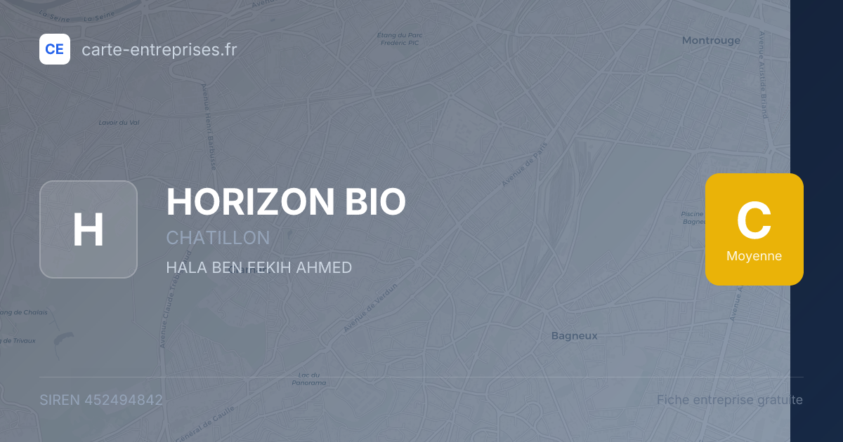 HORIZON BIO — 452494842 — fiche entreprise