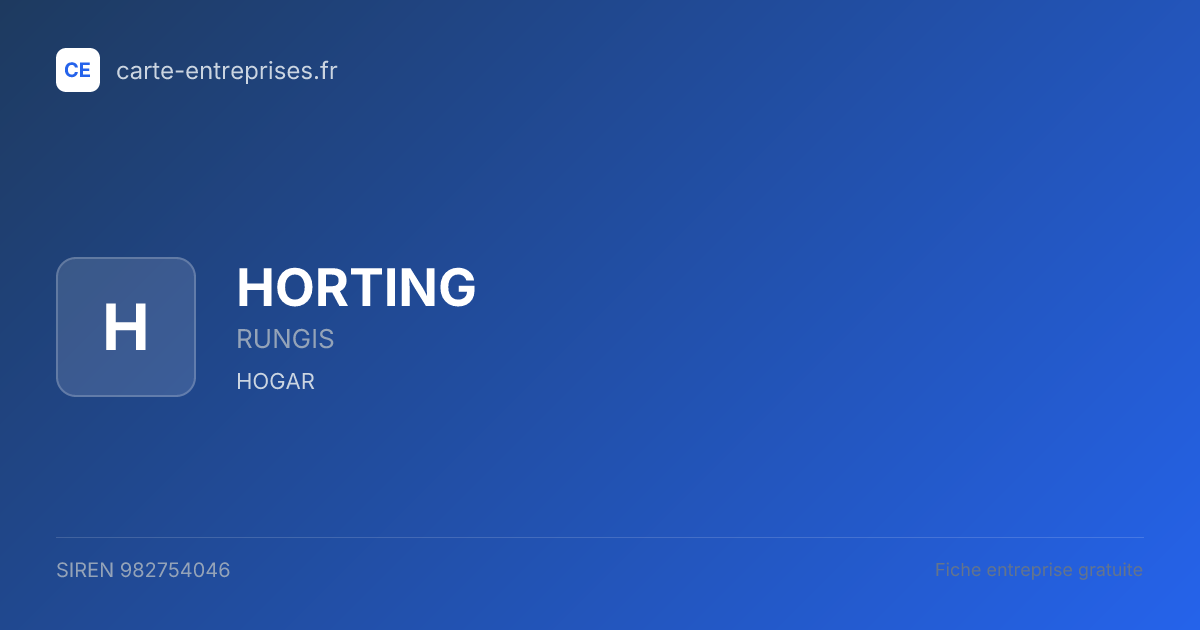 HORTING — 982754046 — fiche entreprise