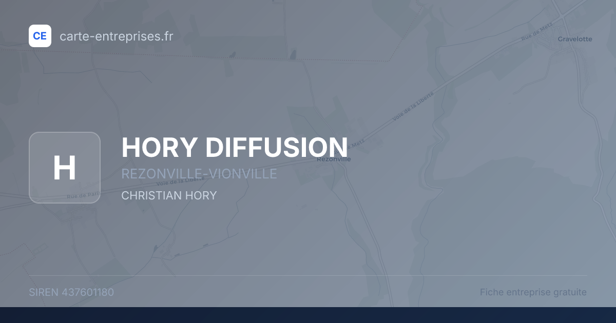 HORY DIFFUSION — 437601180 — fiche entreprise