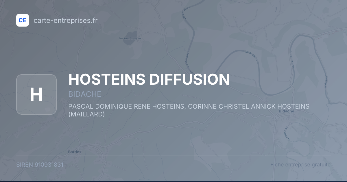 HOSTEINS DIFFUSION — 910931831 — fiche entreprise