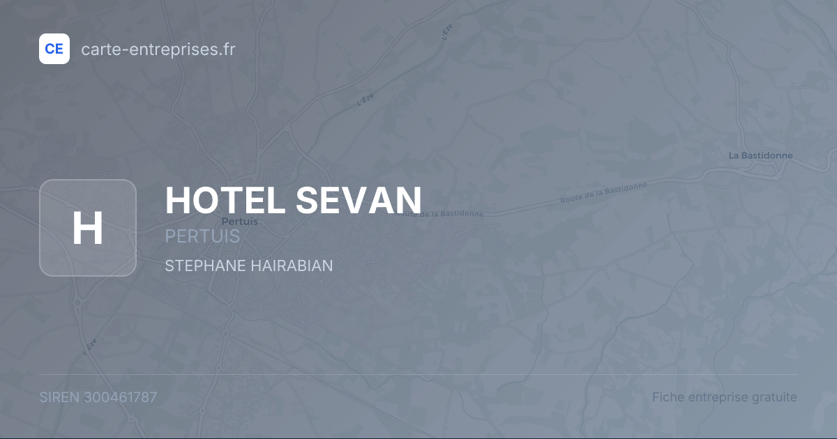 HOTEL SEVAN — 300461787 — fiche entreprise