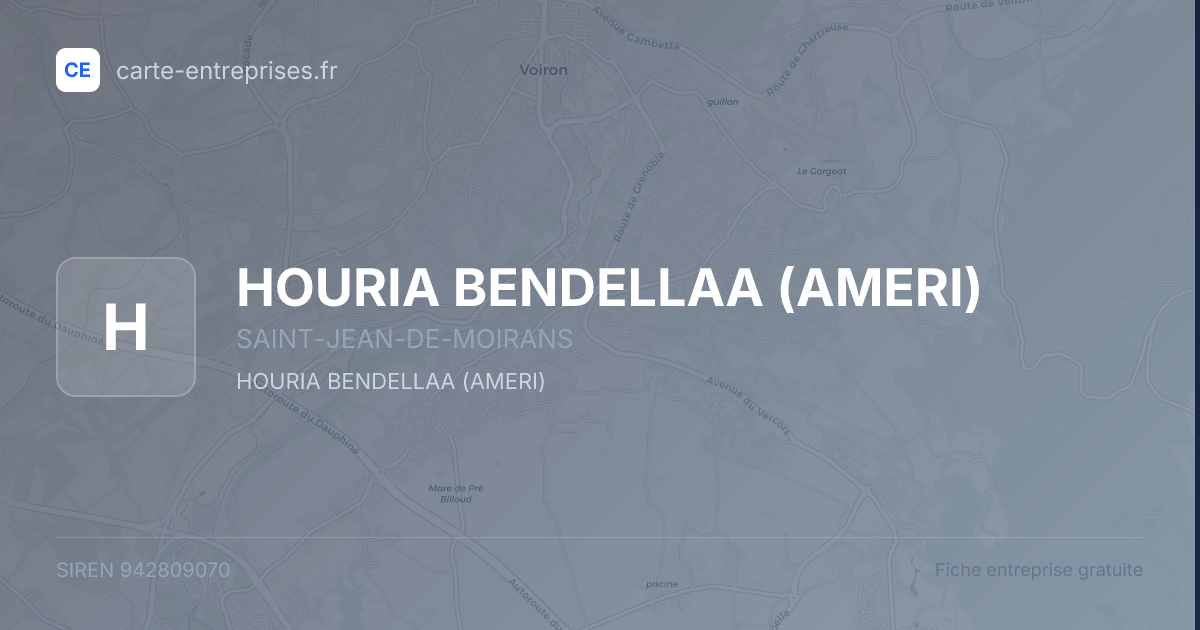 HOURIA BENDELLAA (AMERI) — 942809070 — fiche entreprise