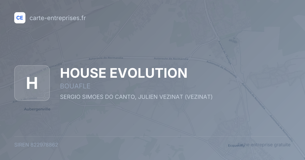 HOUSE EVOLUTION — 822978862 — fiche entreprise