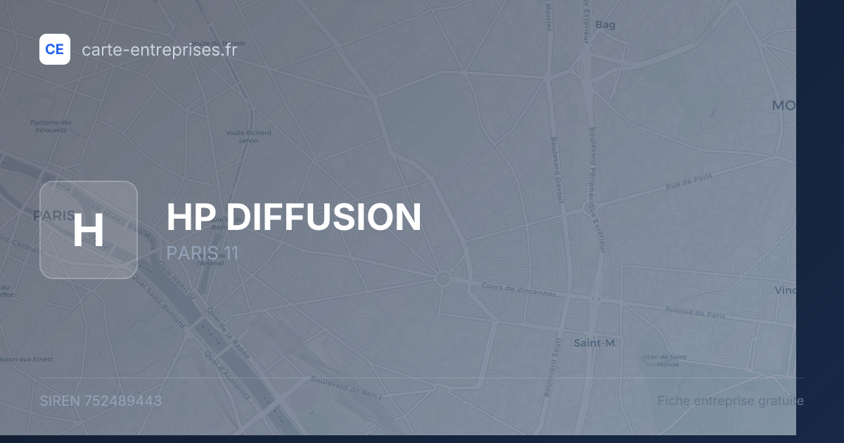HP DIFFUSION — 752489443 — fiche entreprise