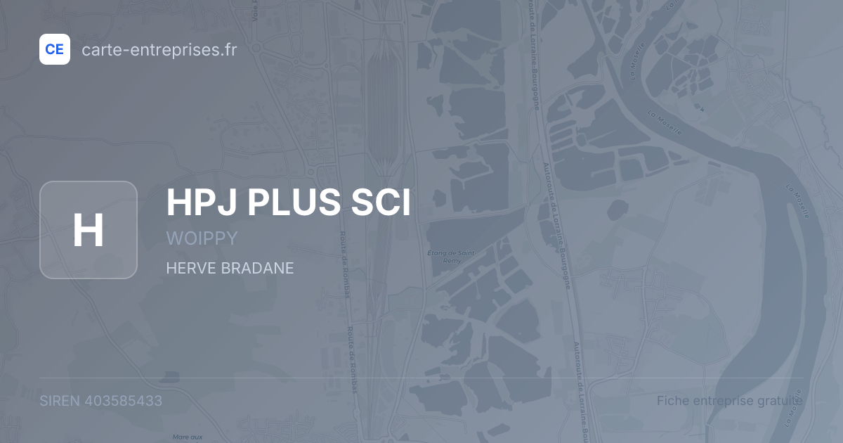HPJ PLUS SCI — 403585433 — fiche entreprise