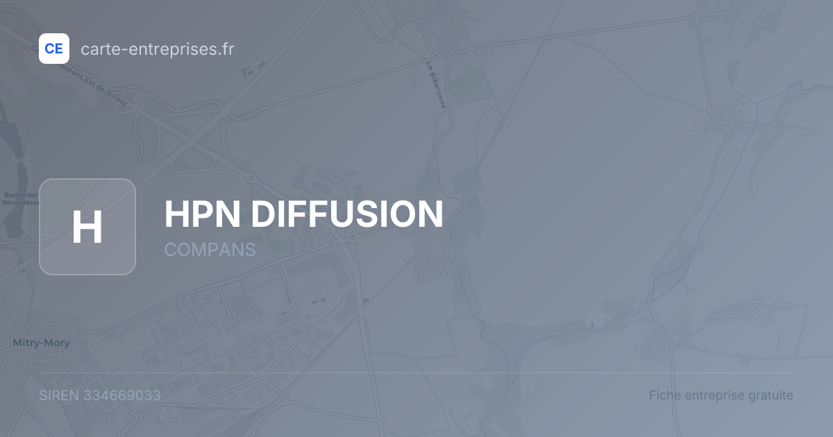 HPN DIFFUSION — 334669033 — fiche entreprise