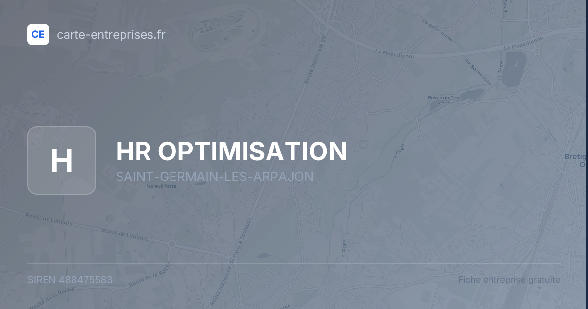 HR OPTIMISATION — 488475583 — fiche entreprise