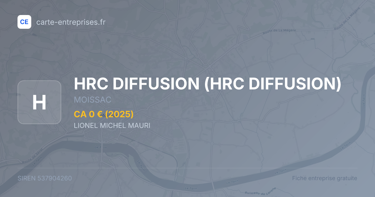 HRC DIFFUSION — 537904260 — fiche entreprise