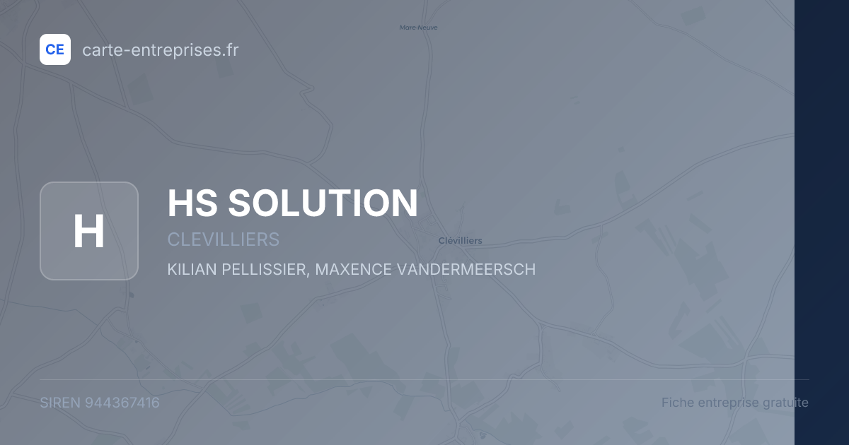 HS SOLUTION — 944367416 — fiche entreprise