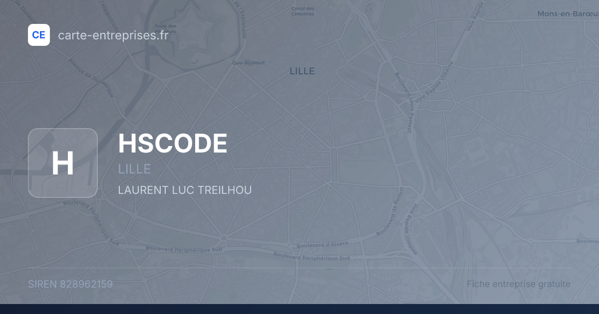 HSCODE — 828962159 — fiche entreprise