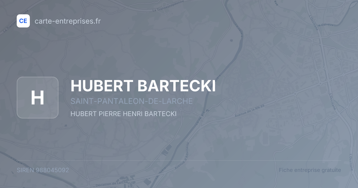 HUBERT BARTECKI — 988045092 — fiche entreprise