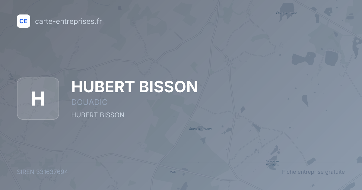 HUBERT BISSON — 331637694 — fiche entreprise
