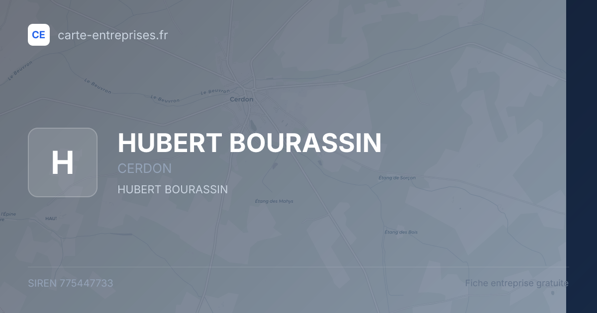 HUBERT BOURASSIN — 775447733 — fiche entreprise