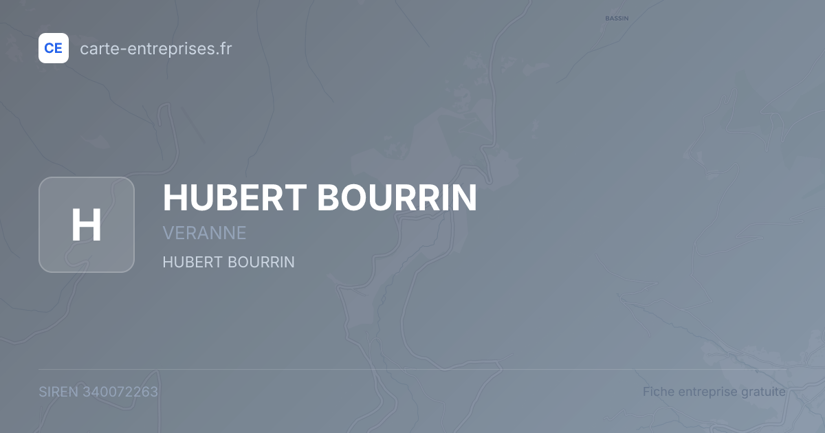 HUBERT BOURRIN — 340072263 — fiche entreprise
