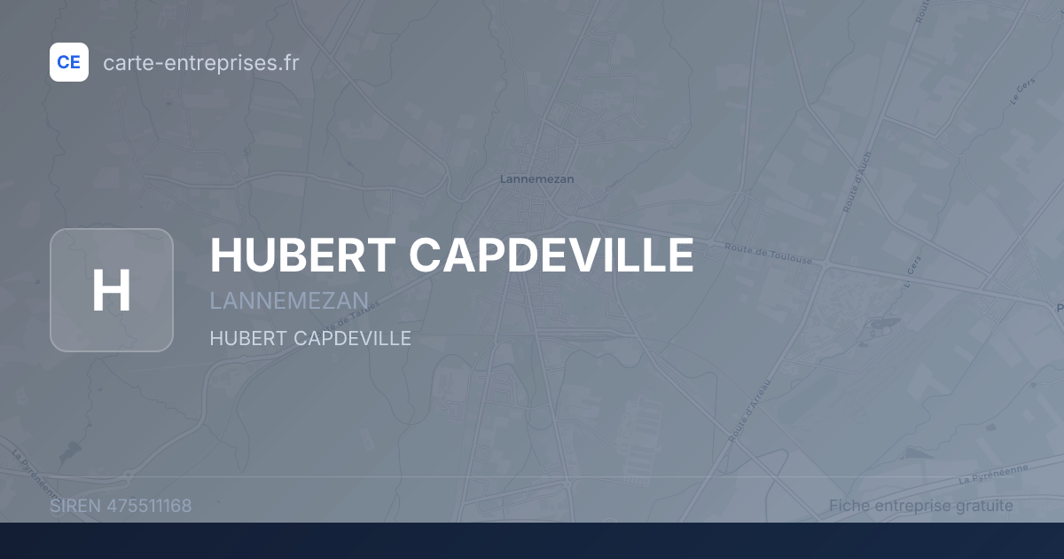 HUBERT CAPDEVILLE — 475511168 — fiche entreprise